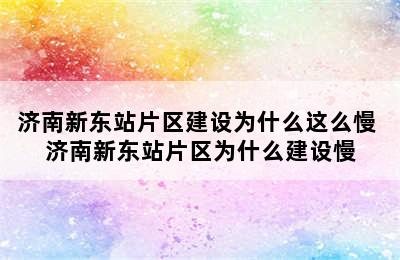 济南新东站片区建设为什么这么慢 济南新东站片区为什么建设慢